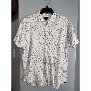 Good Man brand short sleeve button up firefly white shirt size XL men's